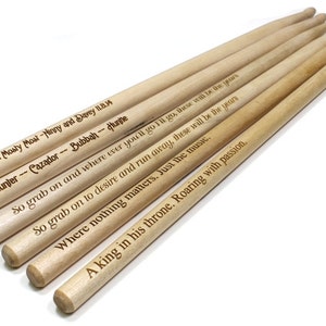 Engraved Drumsticks Personalized Drumsticks Gift For Drummer Wooden Drumsticks Custom Drumsticks Drummer Gifts Gift For Musician 5AWT Sticks image 1