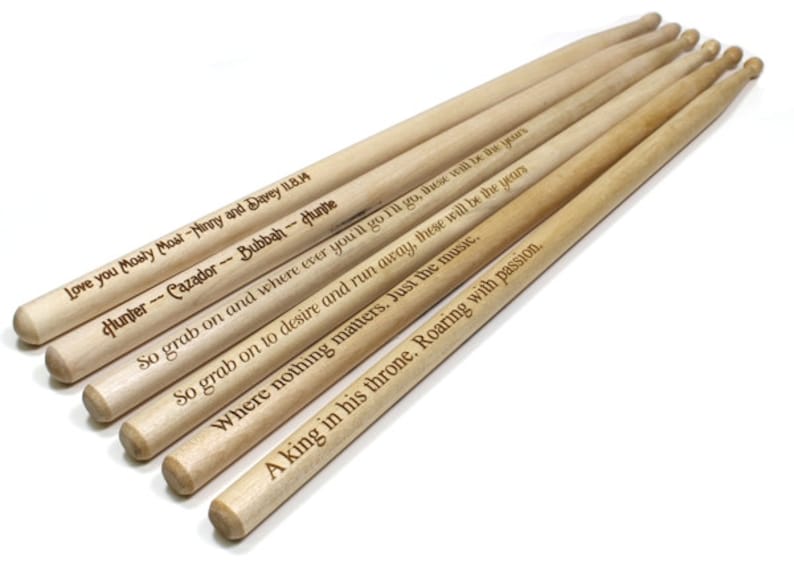 Engraved Drumsticks Personalized Drumsticks Gift For Drummer Wooden Drumsticks Custom Drumsticks Drummer Gifts Gift For Musician 5AWT Sticks image 1