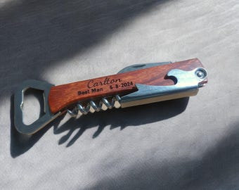 Wine Corkscrew - Engraved Custom Wine Opener Gift Set, Unique Wedding Gift for Him/Her, Personalized Favors