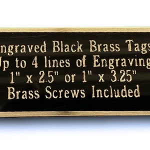 Engraved Brass Name Plate Trophy Awards ID Name Tag Name Tag Taxidermy Flag Box Tag DiaEng image 1