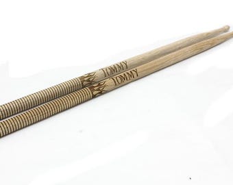 Engraved Drum Sticks, Custom Laser Engraved Drumsticks, Unique Gifts for Musicians, Personalized Music Gifts, 5A, 2B