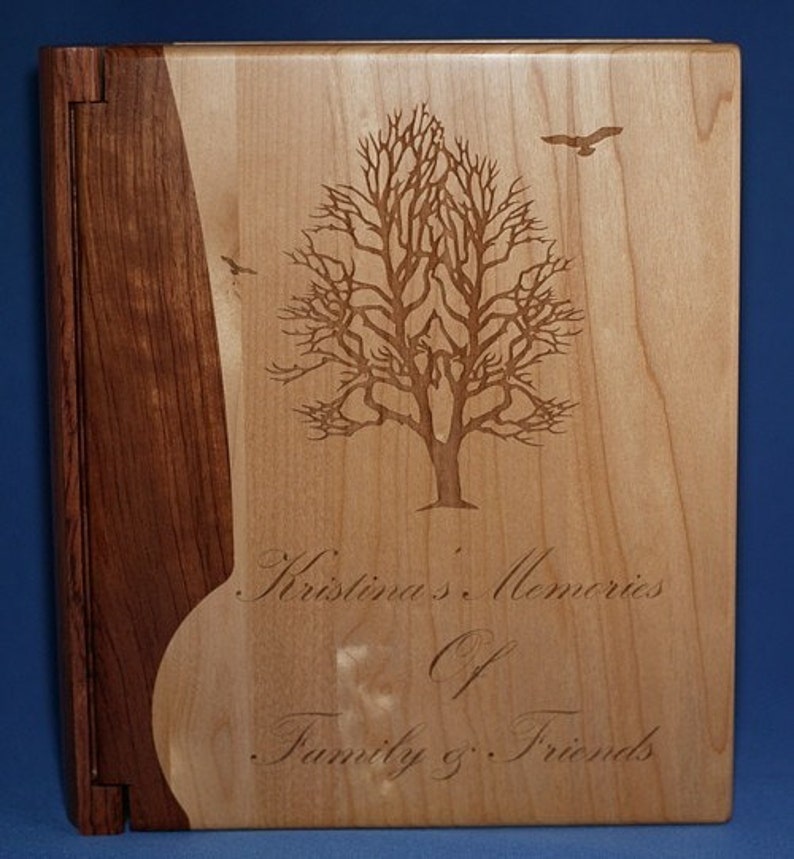 Custom Photo Album Wedding Album Buck and Doe Maple & Walnut Album Personalized Photo Album image 5