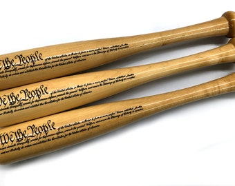 17" to 26" Constitution Engraved Bat Constitution of the United States Personalized Baseball Bat Constitution Preamble We The People