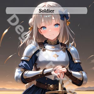 3x Anime Soldat Token Set - Custom MTG doppelseitig 1/1 Weißer Soldat Waifu Tokens EDH Proxy