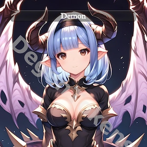 3x Anime Demon & Treasure Token Set - Custom MTG Double-Sided 6/6 Demon | Treasure Waifu Tokens EDH Proxy