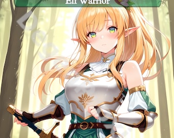 3x Anime Elf Warrior Token Set – Custom MTG Proxy, Waifu Art