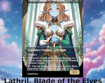 Lathril, Blade of the Elves MTG Proxy, Waifu Anime Card, EDH Commander (Foil or Non-Foil)