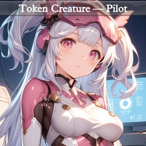 3x Anime Pilot Token Set - Benutzerdefinierte MTG doppelseitig 1/1 Farblos Pilot Waifu Token - EDH Proxy