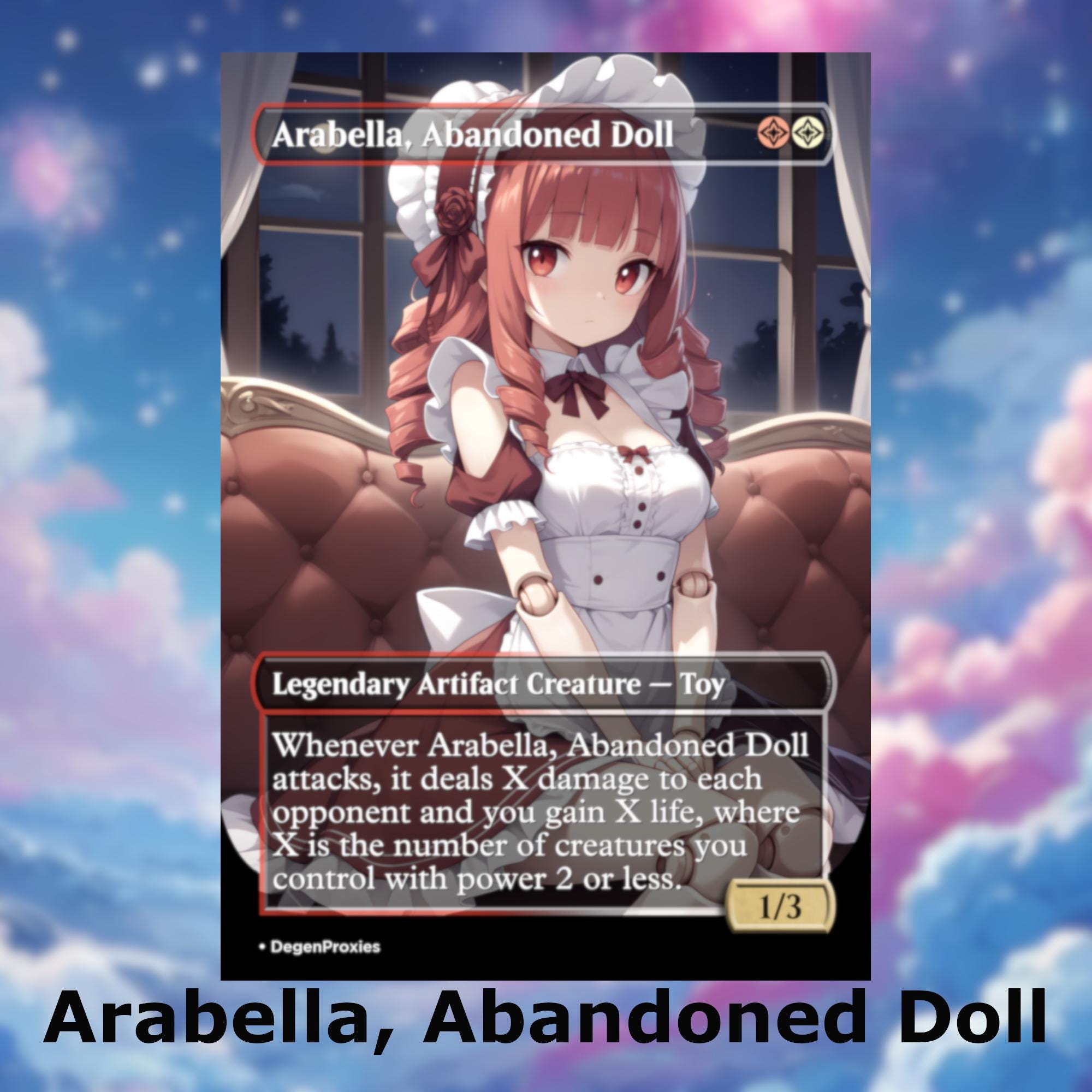Arabella, Abandoned Doll MTG Proxy, Waifu Anime Card - Etsy