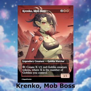 Krenko, Mob Boss MTG Proxy / Tarjeta MTG estilo anime Waifu / Tarjeta EDH Commander Custom Proxy / Tarjeta premium en inglés