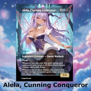 Alela, Conquistatrice Astuta MTG Proxy / Carta MTG Stile Anime Waifu / EDH Commander Proxy Personalizzato / Carta Premium Inglese"