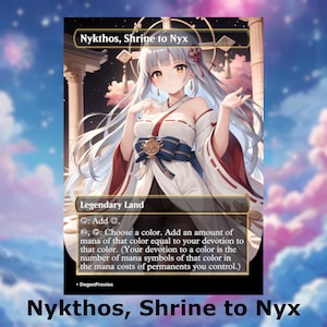 Nykthos, Santuario de Nyx MTG Proxy / Tarjeta MTG estilo anime Waifu / Tarjeta EDH Commander personalizada Proxy / Tarjeta premium en inglés