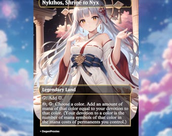 Nykthos, Shrine to Nyx MTG Proxy | Waifu Anime Style MTG Card | EDH Commander Custom Proxy | Premium English Card