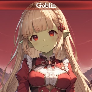 4x Anime Goblin Token Set - Custom MTG doppelseitig 1/1 Roter Goblin & 2/2 Roter Goblin Shaman Waifu Token - EDH Proxy
