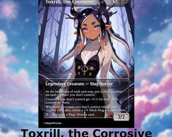 Toxrill, den frätande MTG-proxyen, Waifu-animekort (folie eller icke-folie)
