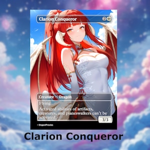 Tarjeta de anime Clarion Conqueror MTG Proxy Waifu / Tarjeta EDH Commander Premium personalizada de MTG con o sin foil