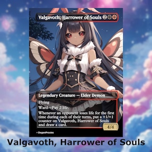 Valgavoth, Harrower of Souls Mandataire MTG | Carte MTG style anime Waifu | Proxy personnalisé EDH Commander | Carte anglaise premium