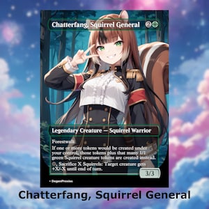 Chatterfang, Squirrel General MTG Proxy / Tarjeta MTG estilo anime Waifu / Tarjeta EDH Commander Custom Proxy / Tarjeta premium en inglés