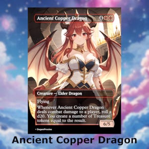 Proxy MTG ancien dragon de cuivre | Carte MTG style anime Waifu | Proxy personnalisé EDH Commander | Carte anglaise premium