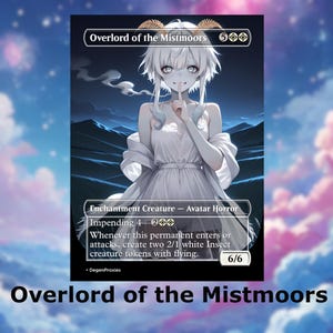 Overlord of the Mistmoors Proxy Waifu Anime Card | Carte MTG Premium personnalisée EDH Commander, avec ou sans aluminium