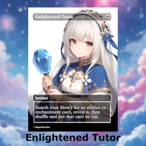 Tutor iluminado MTG Proxy / Tarjeta MTG estilo anime Waifu / Tarjeta EDH Commander Proxy personalizada / Tarjeta premium en inglés