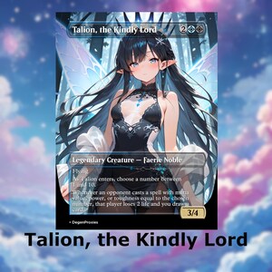 Talion, el Señor Bondadoso MTG Proxy Waifu Anime Card / Tarjeta Premium MTG personalizada de Commander EDH con o sin foil