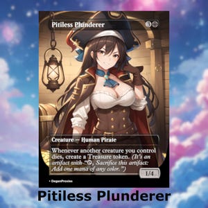 Proxy MTG Pitiless Plunderer / Carta MTG in stile anime Waifu / Proxy personalizzato EDH Commander / Carta inglese premium