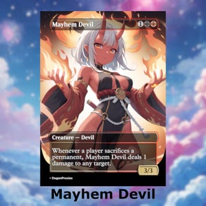 Proxy Mayhem Devil MTG | Carte MTG style anime Waifu | Proxy personnalisé EDH Commander | Carte anglaise premium