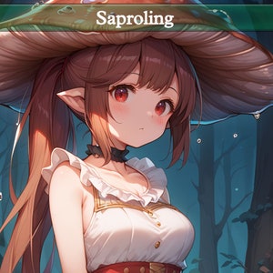 3x Anime Saproling Token Set - Benutzerdefinierte MTG doppelseitig 1/1 Grün Saproling Waifu Tokens - EDH Proxy
