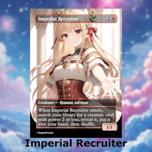 Tarjeta MTG estilo anime Waifu / Proxy MTG Imperial Recruiter / Tarjeta MTG personalizada EDH Commander / Proxy premium en inglés