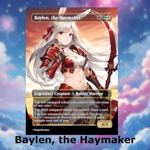 Baylen, le mandataire MTG de Haymaker | Carte MTG style anime Waifu | Proxy personnalisé EDH Commander | Carte anglaise premium