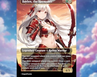Baylen, the Haymaker MTG Proxy: Waifu Anime Card