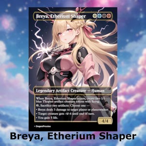 Breya, Etherium Shaper MTG Proxy / Tarjeta MTG estilo anime Waifu / Tarjeta EDH Commander Custom Proxy / Tarjeta premium en inglés