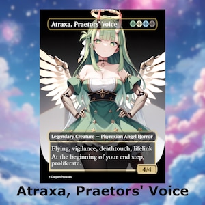 Atraxa, la voz de los pretores MTG Proxy / Tarjeta MTG estilo anime Waifu / Tarjeta EDH Commander Custom Proxy / Tarjeta premium en inglés