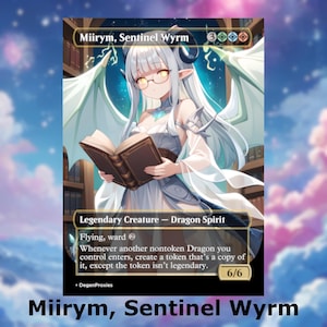 Miirym, Sentinel Wyrm MTG Proxy / Tarjeta MTG estilo anime Waifu / Tarjeta EDH Commander Custom Proxy / Tarjeta premium en inglés