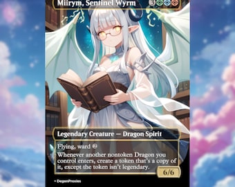Miirym, Sentinel Wyrm MTG Proxy, Anime Waifu Style