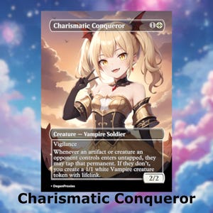 Conquistador carismático MTG Proxy / Tarjeta MTG estilo anime Waifu / Tarjeta EDH Commander Proxy personalizada / Tarjeta premium en inglés