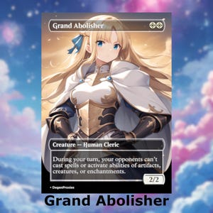 Mandataire MTG de Grand Abolisher | Carte MTG style anime Waifu | Proxy personnalisé EDH Commander | Carte anglaise premium