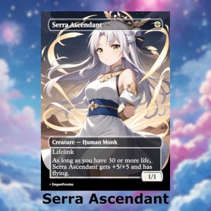 Tarjeta MTG de estilo anime de waifu / Proxy de Serra Ascendant / Tarjeta MTG personalizada de estilo anime de waifu / Proxy de EDH Commander / Tarjeta premium en inglés