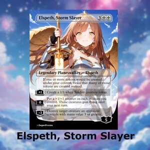 Elspeth, Storm Slayer MTG Proxy Waifu Anime Karte | Foil oder Non-Foil EDH Kommandant Custom Premium MTG Karte