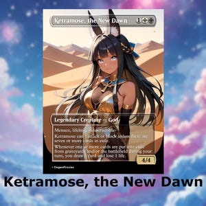 Ketramose, la carte d'anime Waifu proxy MTG New Dawn | Carte MTG Premium personnalisée EDH Commander, avec ou sans aluminium