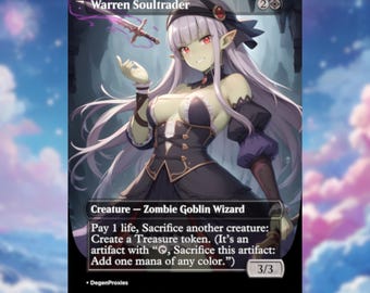 Warren Soultrader MTG Proxy | Waifu Anime Style MTG Card | EDH Commander Custom Proxy | Premium English Card