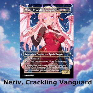 Neriv, Crackling Vanguard MTG Proxy Waifu Anime Card / Tarjeta premium personalizada de MTG Commander EDH con o sin foil