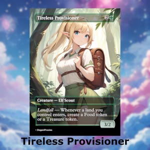 Infatigable Provisioner MTG Proxy | Carte MTG style anime Waifu | Proxy personnalisé EDH Commander | Carte anglaise premium