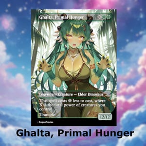 Ghalta, Primal Hunger MTG Proxy Waifu Anime Card | Carte MTG Premium personnalisée EDH Commander, avec ou sans aluminium