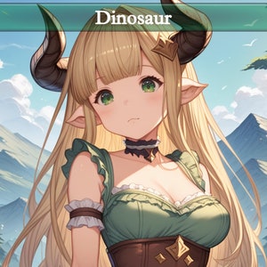 3x Anime Dinosaurier Token Set - Custom MTG doppelseitiger 3/3 & X/X Grüner Dinosaurier mit Trample Waifu Tokens - EDH Proxy