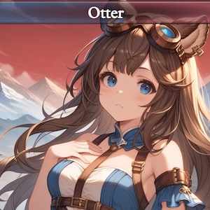 3x Anime Otter Token Set - Benutzerdefinierte MTG doppelseitig 1/1 Rot und Blau Otter mit Prowess Waifu Tokens - EDH Proxy
