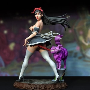 Dark Alice Statue STL File, 3D Digital Printing STL File for 3D Printers, Movie Characters, Games, Figures, Diorama 3D Model
