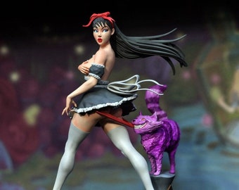 Dark Alice Statue STL File, 3D Digital Printing STL File for 3D Printers, Movie Characters, Games, Figures, Diorama 3D Model