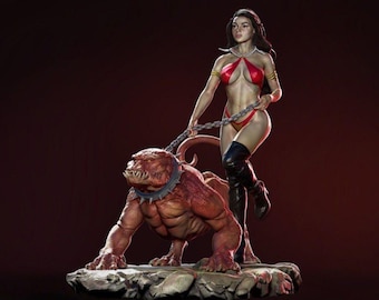 Fichier STL pour statue de Vampirella Helldog, fichier STL d'impression numérique 3D pour imprimantes 3D, personnages de films, jeux, figurines, diorama modèle 3D